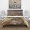 Designart 'Into the Wild Gold Moose' Farmhouse Bedding Set - Duvet Cover & Shams